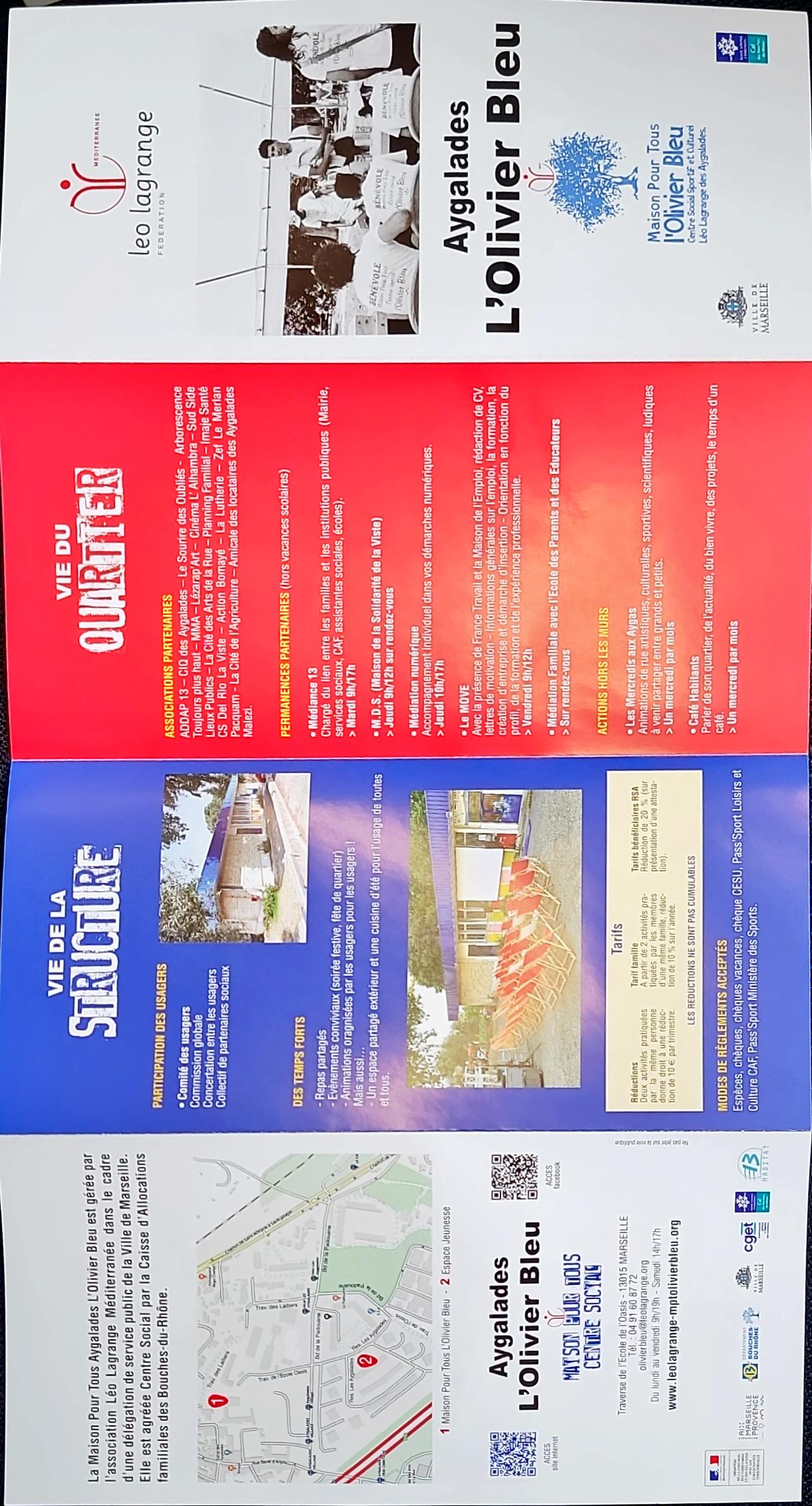 You are currently viewing PLAQUETTE 2024/2025 CENTE SOCIAL AYGALADES L’OLIVIER BLEU